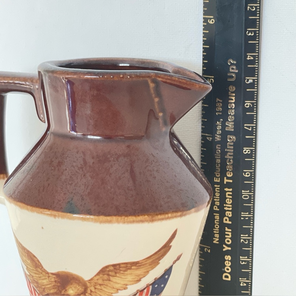 Vintage McCoy Pottery 335 Patriotic Pitcher 5” Eagle American Flag USA - Picture 11 of 13